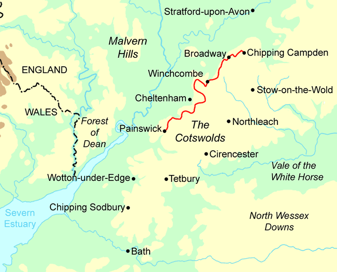 Cotswold Way - North Section map